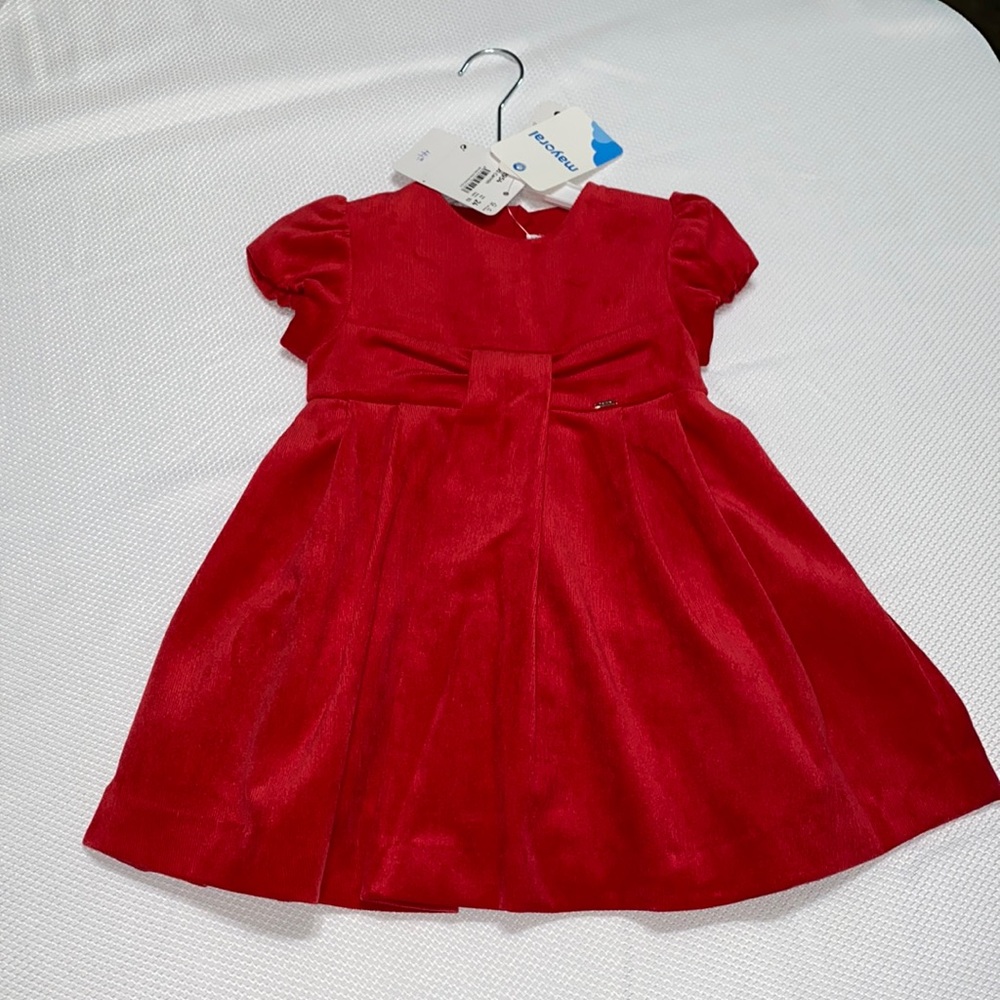 NWT Mayoral Red Fine Corduroy Carmin Dress 24M